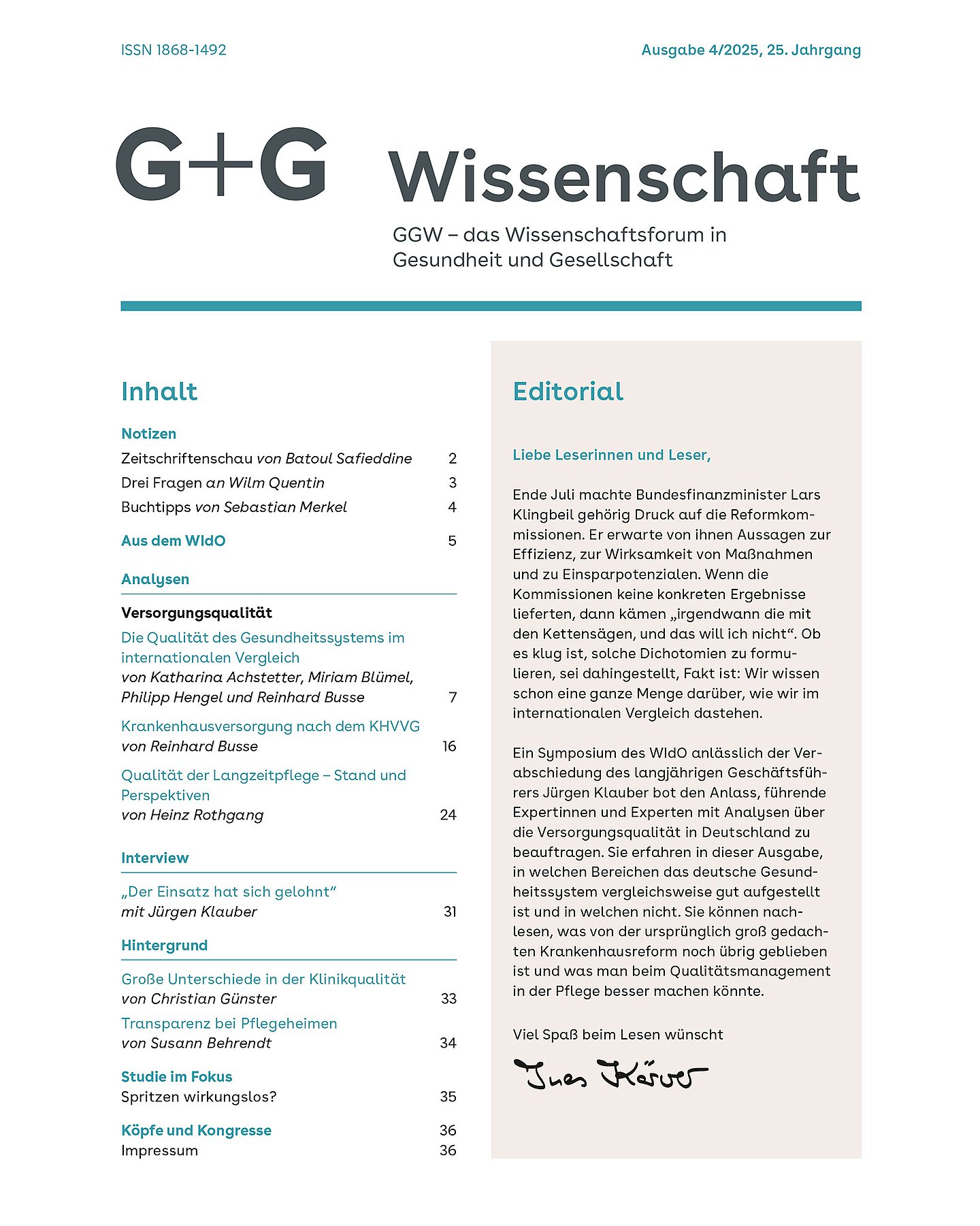Foto: Cover der G+G-Wissenschaft 4_25.