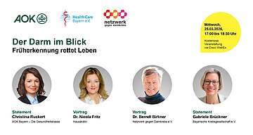 Bild zur Onlineveranstaltung "Der Darm im Blick - Fr&uuml;herkennung rettet Leben" mit Terminank&uuml;ndigung zum 25. M&auml;rz 2026 von 17 bis 18:30 Uhr