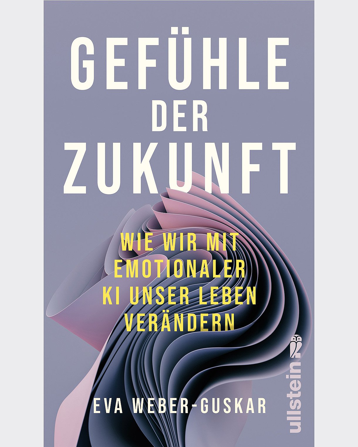 Buchcover: Gefühle der Zukunft vor lila Hintergrundgrafik