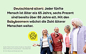 Vier &auml;ltere Menschen, die sich anschauen und lachen sind rechts unten in der Ecke abgebildet. Schr&auml;g dar&uuml;ber steht der Text.
