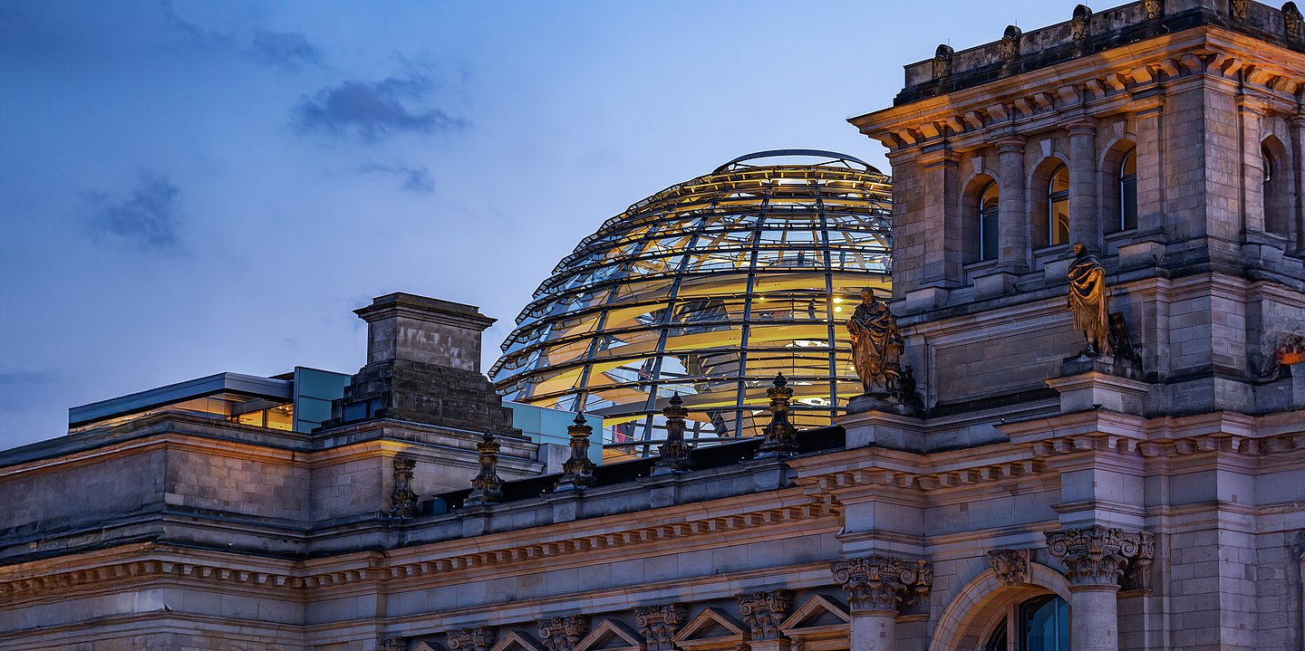 Foto: Die Kuppel des Bundestags von außen