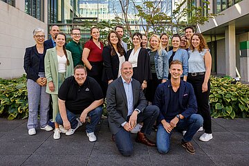 Gruppenfoto mit dem Team Nachhaltigkeit der AOK Baden-W&uuml;rttemberg