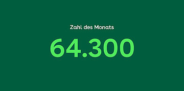 Grafik: Zahl des Montas 64.300 (hell- auf dunkelgr&uuml;n)