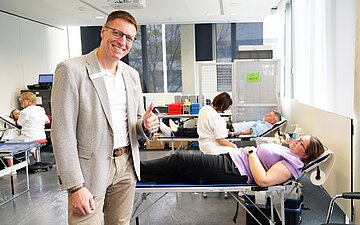 J&uuml;rgen Weber bei der Blutspendeaktion am 13.10.2026