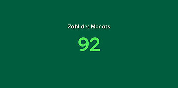Das Bild zeigt die Zahl des Monats 92.