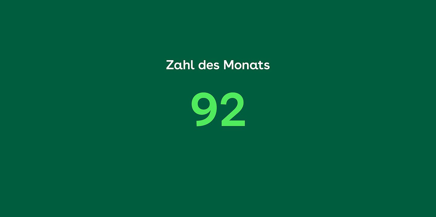 Das Bild zeigt die Zahl des Monats 92.