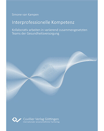 Cover des Buches "Interprofessionelle Kompetenz": Wei&szlig;e Wellenbewegungen auf hellblauem Grund