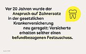Der vorgelesene Text ist abgebildet. Rechts daneben ein gelbes Zahn-Icon.