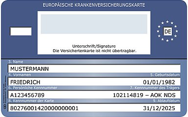 Foto der Rückseite der AOK-Versichertenkarte