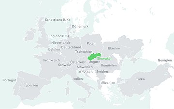 Auf einer Europakarte ist eine Auswahl an Ländern hervorgehoben, die bei einer Umfrage zum Thema Digital Health der WHO Europe teilgenommen haben.