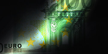 Foto: Ein von Schatten bedeckter Hundert-Euro-Schein.