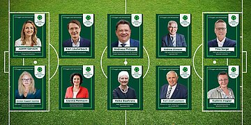 Foto: Carola Reimann, Karl Lauterbach, Andreas Philippi, Andrew Ullmann, Tino Sorge, Kirsten Kappert-Gonther, Kathrin Vogler, Heike Baehrens, Karl-Josef Laumann, Judith Gerlach &ndash; mit ihren Portr&auml;tbilder auf sogenannten Panini-Bilder f&uuml;r die Fu&szlig;ball-EM 2024.