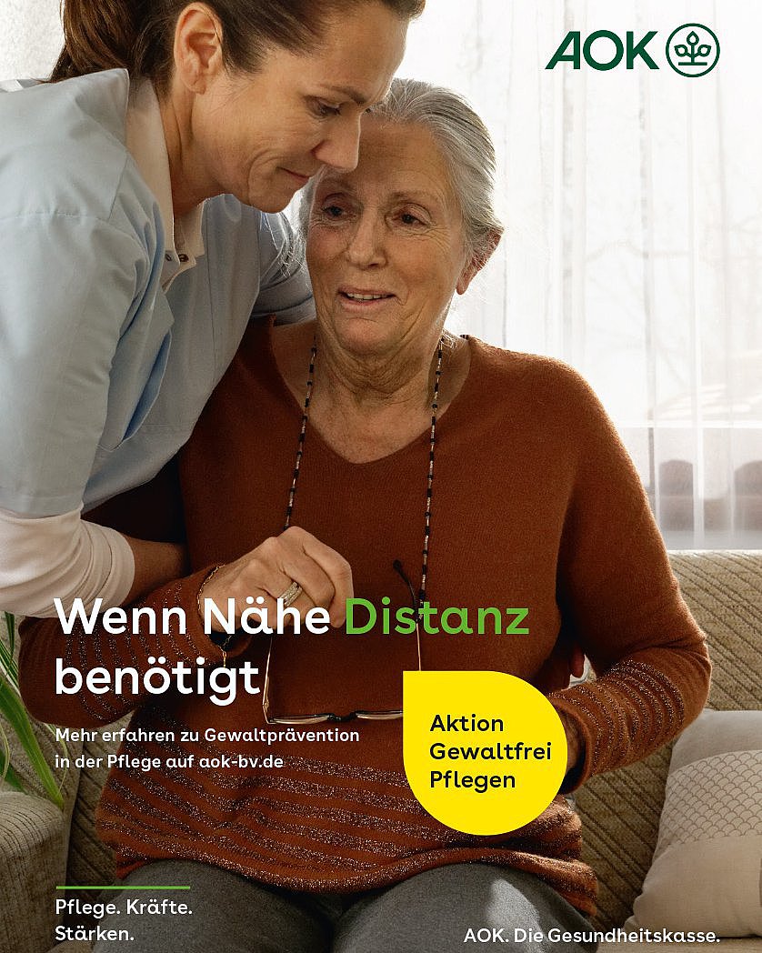 Plakat: Umgang mit Gewalt in der häuslichen Pflege