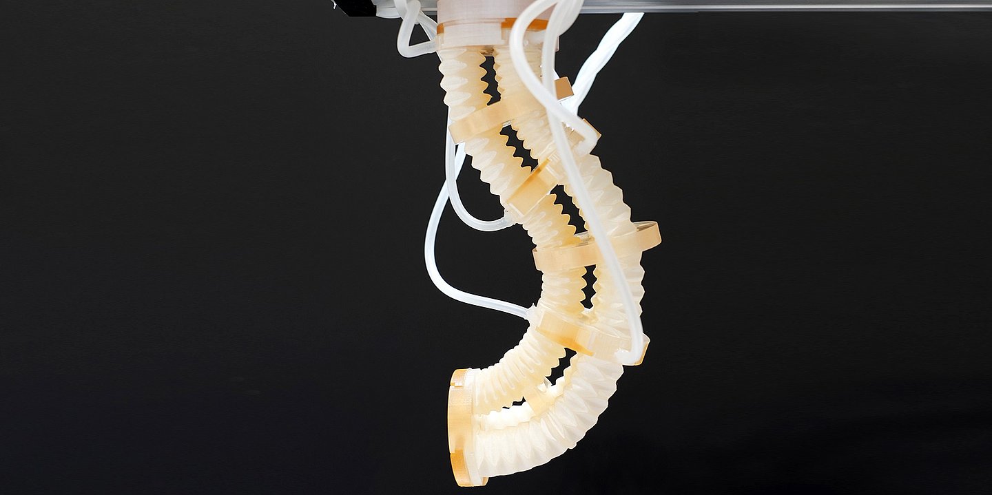 Foto: Teil eines Soft Roboters aus der Medizintechnik.