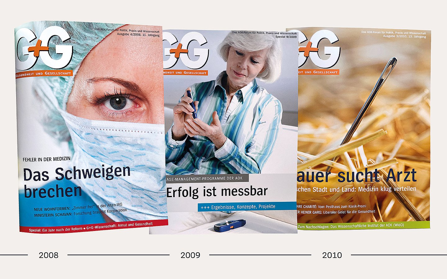 Foto: Titelbilder der G+G aus den Jahren 2008 bis 2010