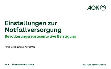 Titelfolie: Einstellungen zur Notfallversorgung - Bev&ouml;lkerungsrepr&auml;sentative Befragung
