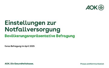 Titelfolie: Einstellungen zur Notfallversorgung - Bevölkerungsrepräsentative Befragung