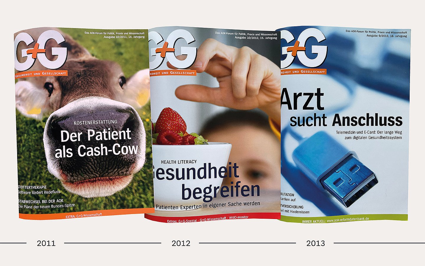 Foto: Titelbilder der G+G aus den Jahren 2011 bis 2013
