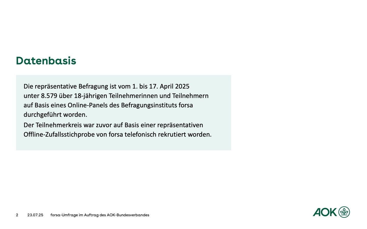 Datenbasis über Datum der Befragung, Teilnehmerkreis und Stichprobe